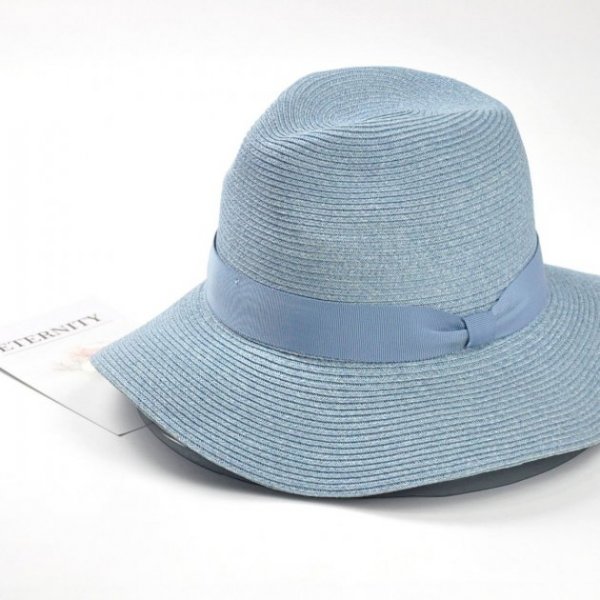 羅緞紙編紳士帽-水藍