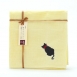 貓刺繡布巾 - 鮮黃