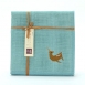 鹿刺繡布巾 - 青藍