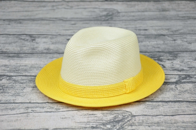 紙編型男童帽(亮黃)