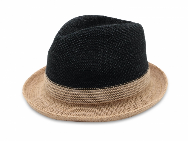 雙色簡約爵士帽-自然黑