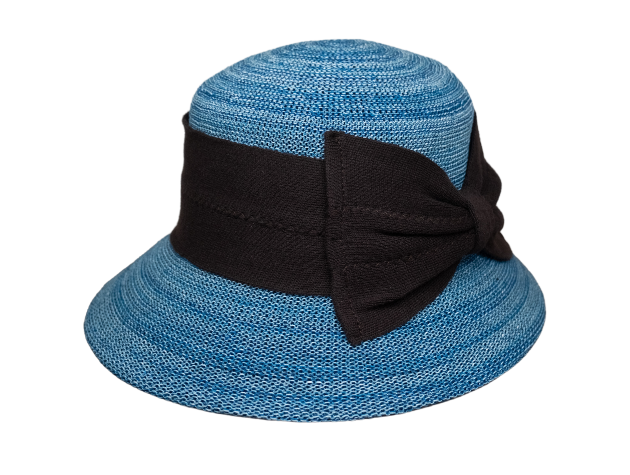 英倫蝴蝶結淑女帽-星藍色</br>(左側裝飾)