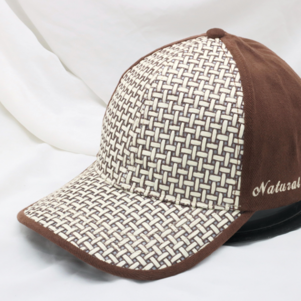 刺繡紙布棒球帽 (藤棕)