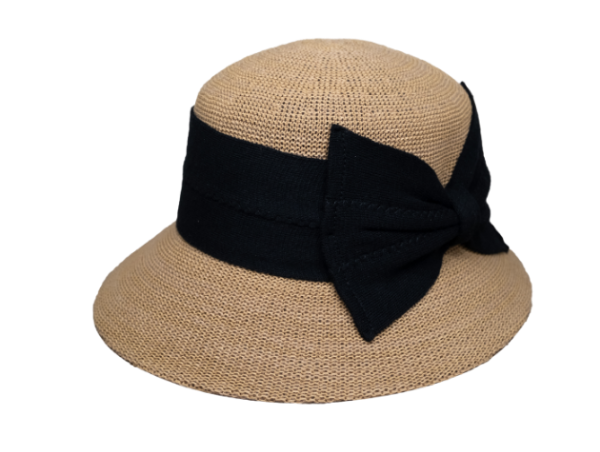 英倫蝴蝶結淑女帽-自然色</br>(左側裝飾)