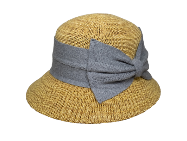 英倫蝴蝶結淑女帽-銀杏黃</br>(左側裝飾)