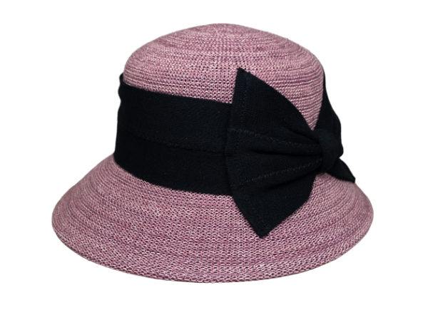 英倫蝴蝶結淑女帽-櫻花粉</br>(左側裝飾)