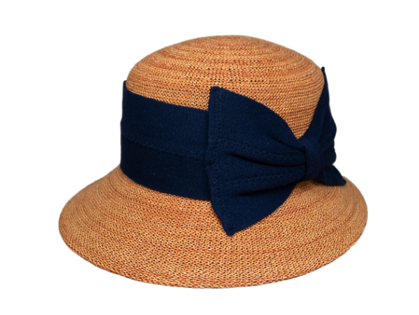 英倫蝴蝶結淑女帽-熱帶橘</br>(左側裝飾)