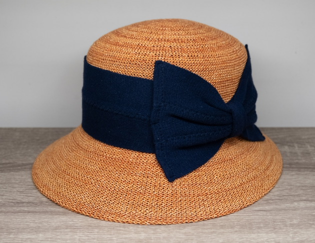 英倫蝴蝶結淑女帽-熱帶橘</br>(左側裝飾)